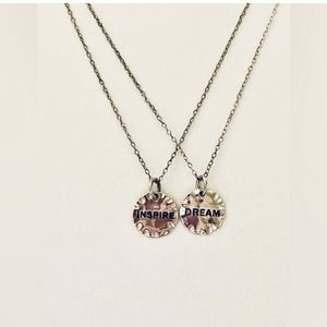 🆕 925 Sterling Silver Dream & Inspire Set of 2 Necklaces